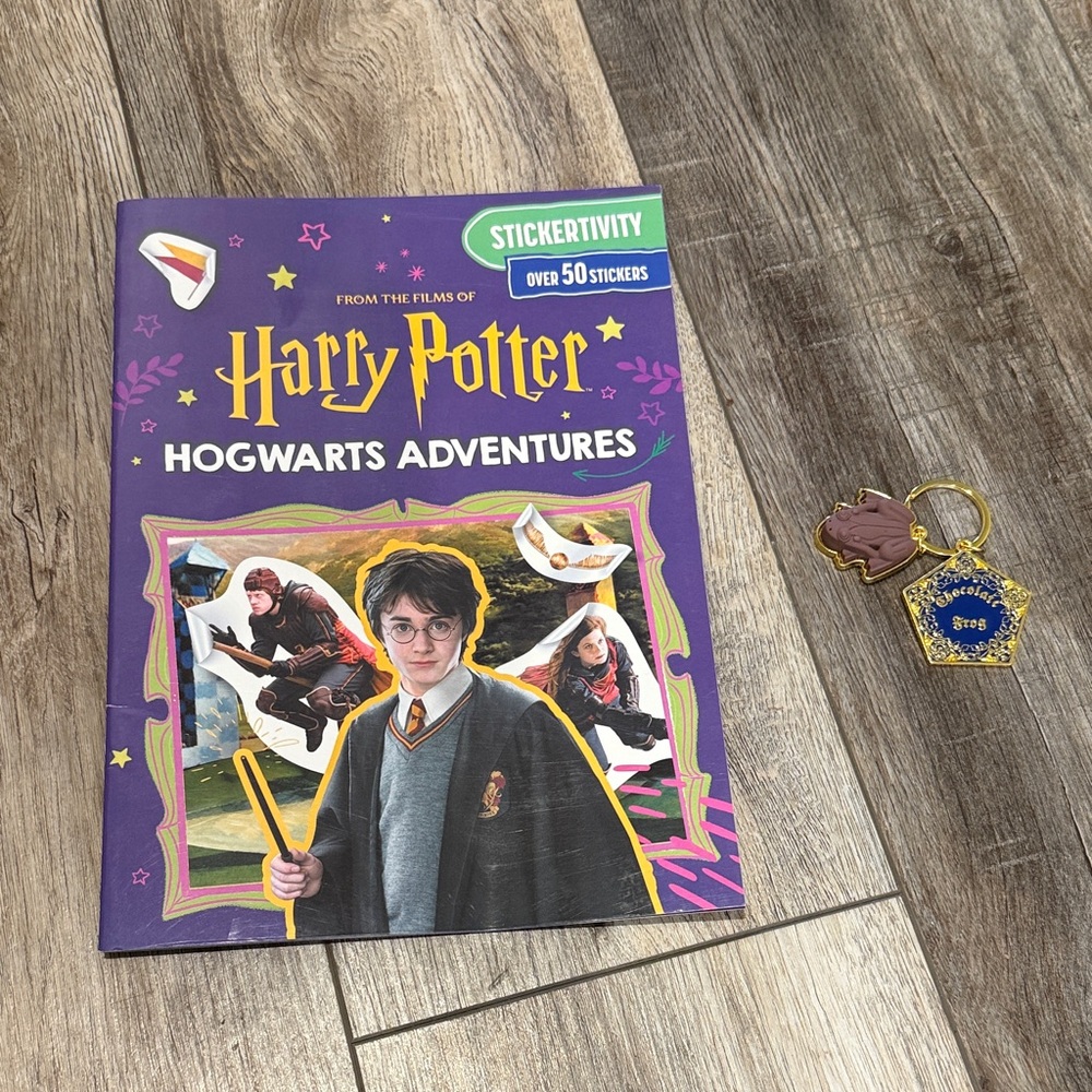Harry Potter Hogwarts Adventures Sticker Book chocolate frog keychain